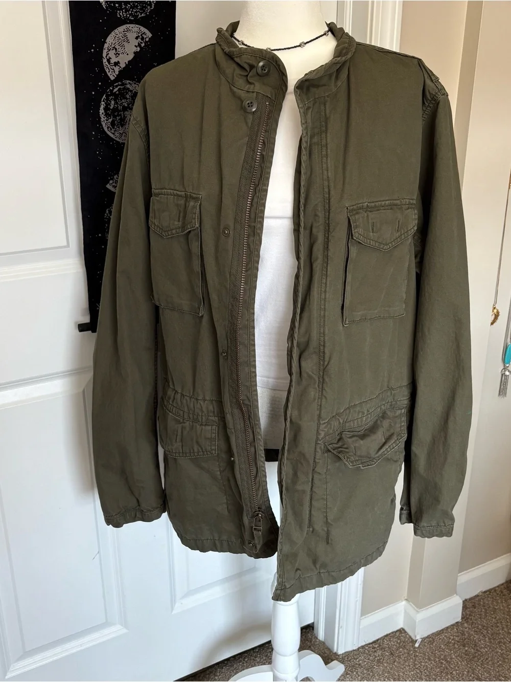 GAP Olive Green Military Field Jacket with Hood